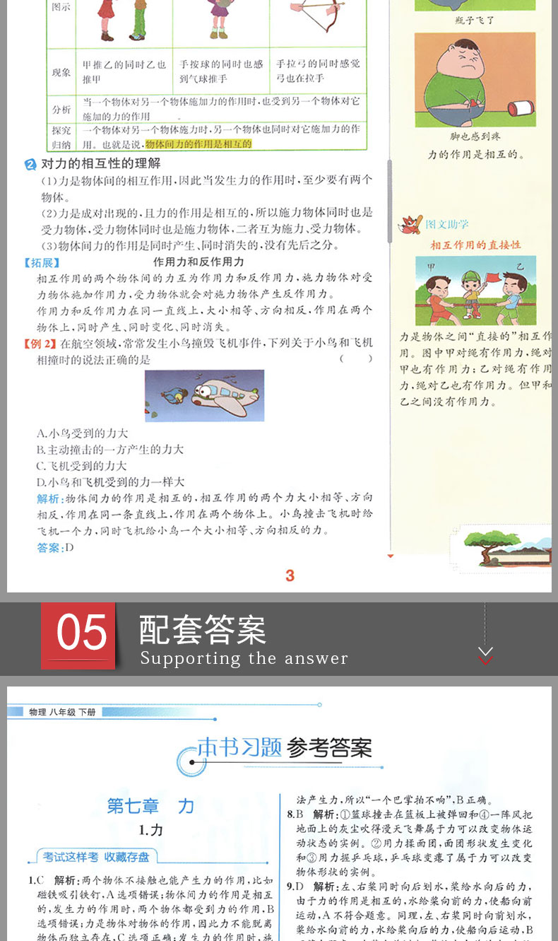 教材解读八年级下物理 JK教科版八年级下册物理书配套全教材解 8八下物理同步教辅导工具书 教材解读 物理 八年级下册
