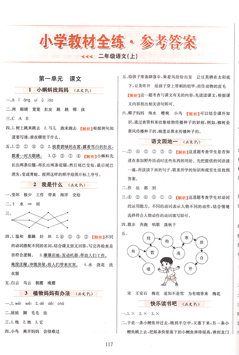 2020秋小学教材全练二年级上册全套语文数学人教版RJ 2年级上学期同步训练练习册课时作业一课一练天天练 单元综合复习资料薛金星