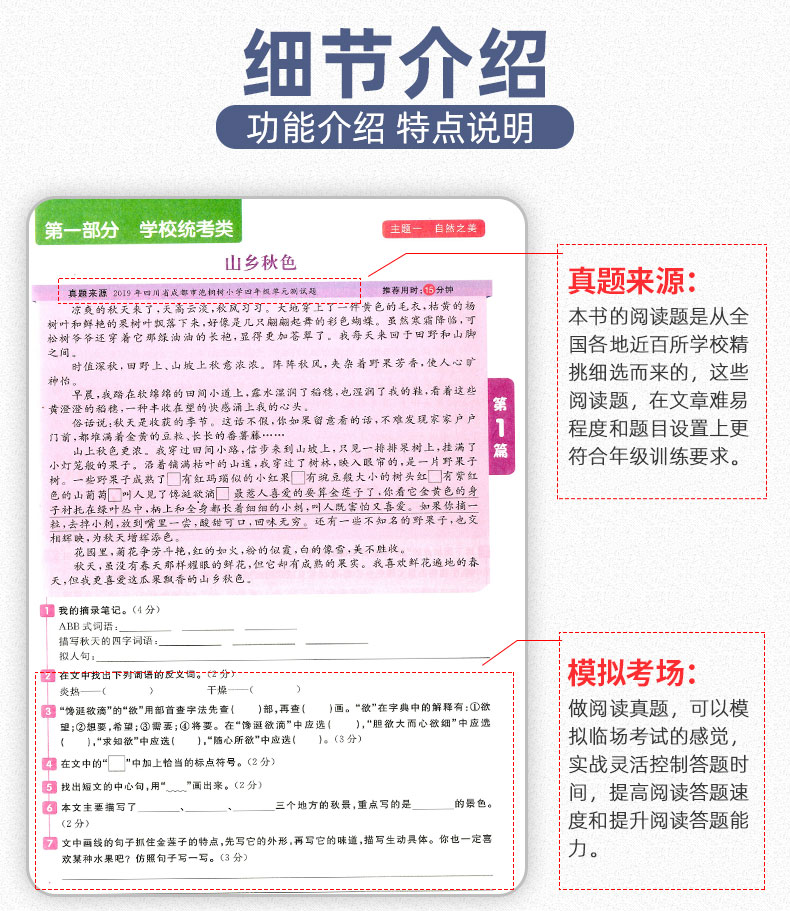 2020版 阳光同学 百校名师推荐阅读真题80篇四年级 彩虹版小学4年级上册下册语文阅读理解专项训练书同步练习阶梯阅读资料辅导书