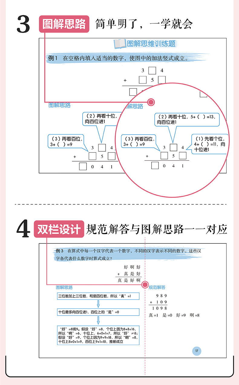 图解小学数学思维训练题3-6年级上下册通用版小学三/六年级数学思维拓展题库小学数学逻辑思维训练题天天练奥数举一反三教材辅导书