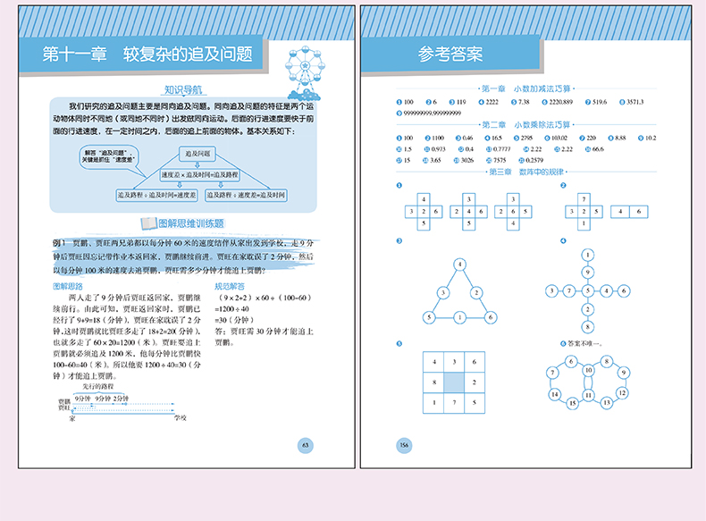 图解小学数学思维训练题3-6年级上下册通用版小学三/六年级数学思维拓展题库小学数学逻辑思维训练题天天练奥数举一反三教材辅导书