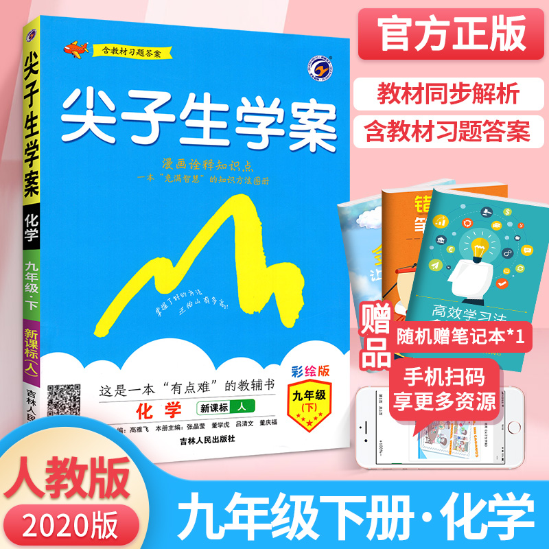 尖子生学案九年级下册化学2020人教版 初中初三下尖案化学教辅书 九年级下化学教材完全解读 九下化学全教材解培优训练教辅导资料