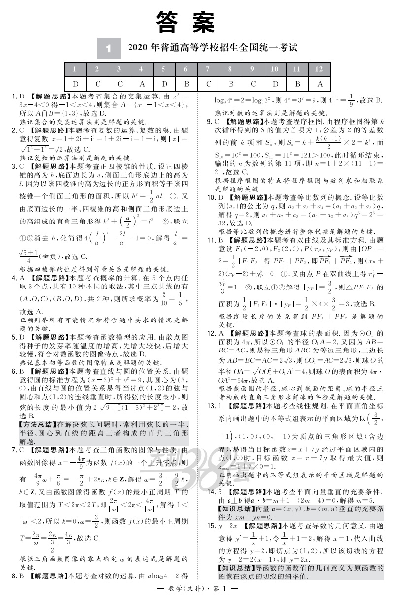 2021新版天利38套文科数学高考10年真题全编全国卷123高考十年真题文数2011-2020高考真题试卷全国卷文科汇编高考必刷题历年真题