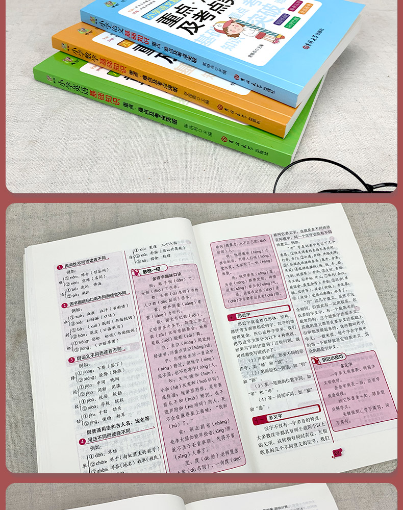 小学基础知识点语文数学英语三册