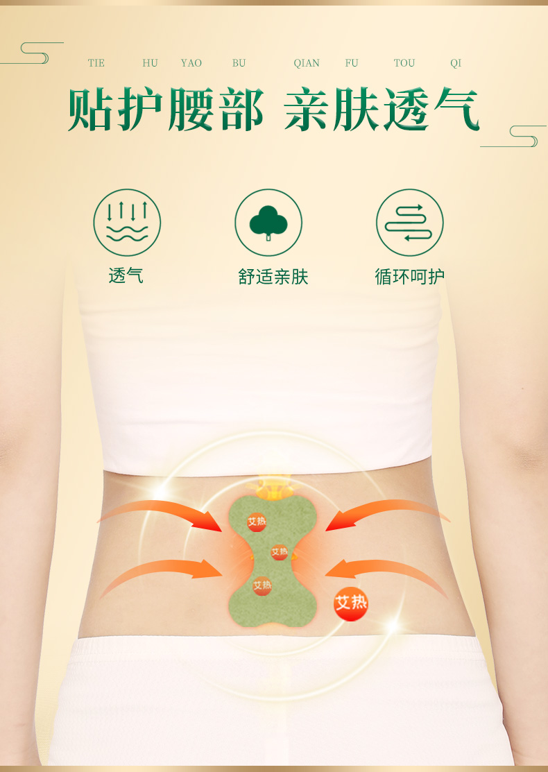王刚代言百年扁氏腰椎贴艾草贴艾灸贴腰部灸热贴腰部贴艾叶护腰贴爱草