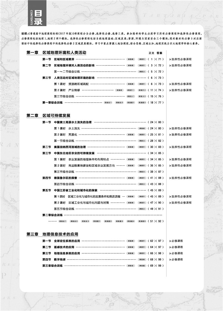 《2020新版 高中必刷题 地理必修3考点同步训练 ZT 适用于中图版教材体系