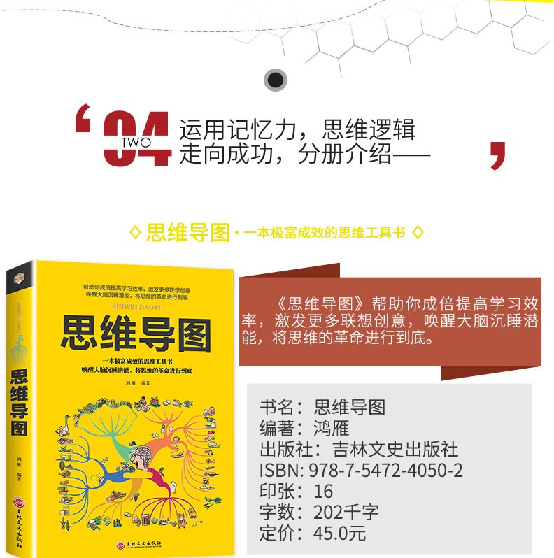 强大脑记忆力训练书全套四册 强大脑+超级记忆术+思维风暴+思维导图 正版包邮