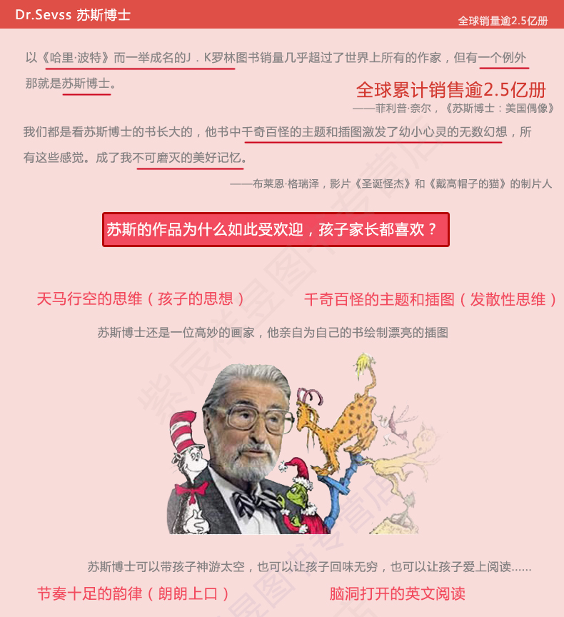 霍顿孵蛋(苏斯博士双语经典)/Dr.Sevss系列绘本分册提高版/少儿英语启蒙亲子英汉对照故事书图文早教中英文课外辅助读物阅读3-10岁