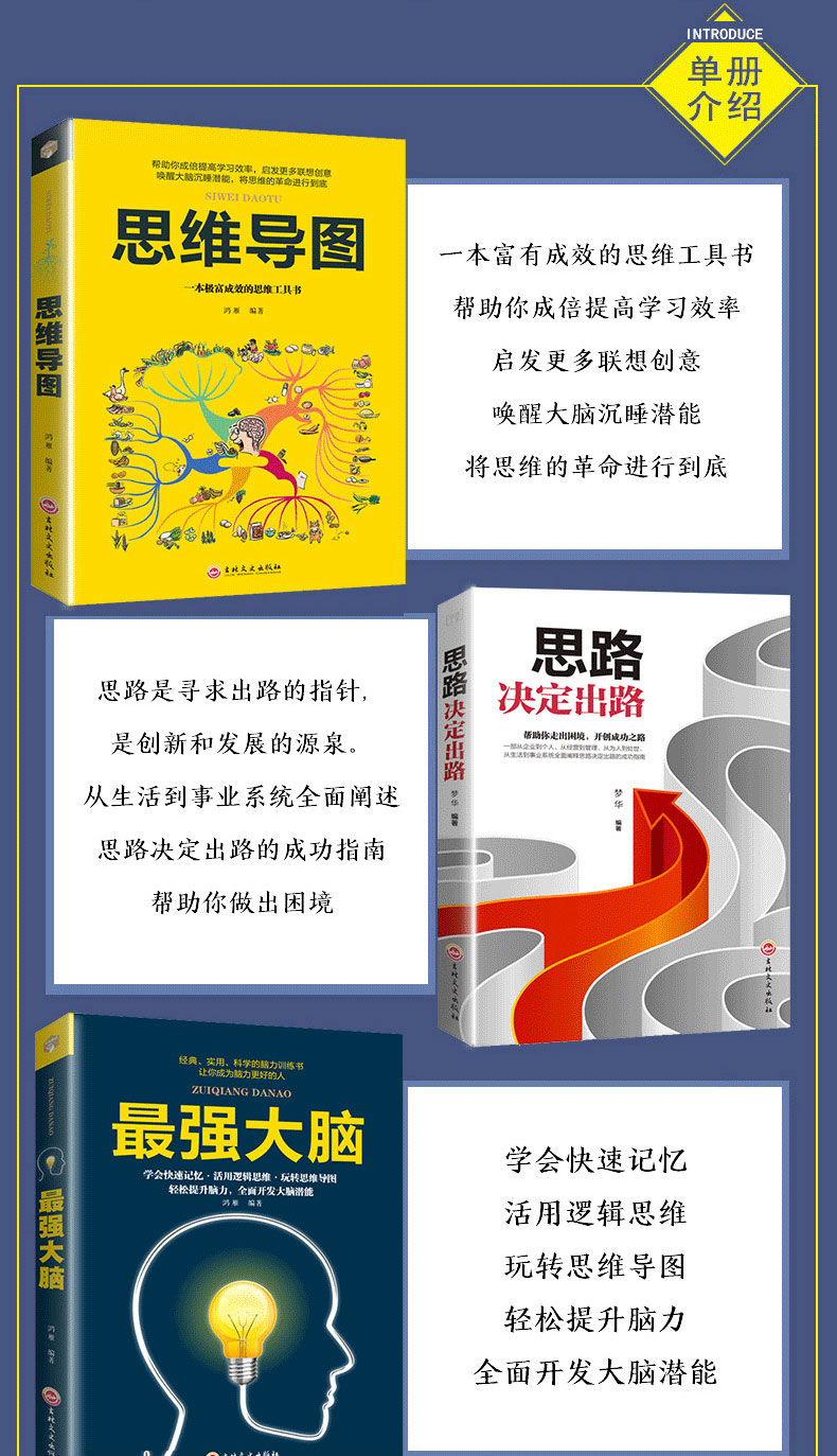 9册 思维导图逆转思维逻辑说服力思维风暴墨菲定律九型人格 小学初中高中成人逻辑 提升记忆简单的逻辑学入门基础训练书籍 1119