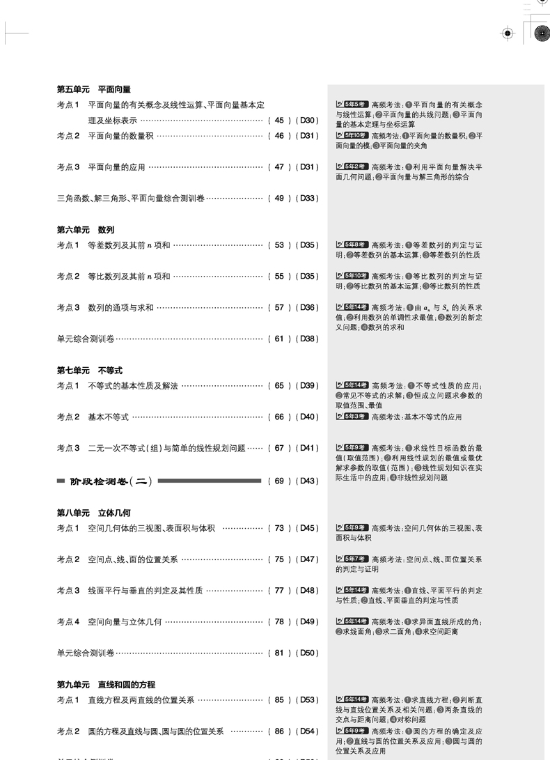 2021年高考必刷卷单元提升卷理数物理化学生物全国卷高考数理化生高频考点考向练习题高考理科一轮二轮总复习单元测试模拟练习刷卷