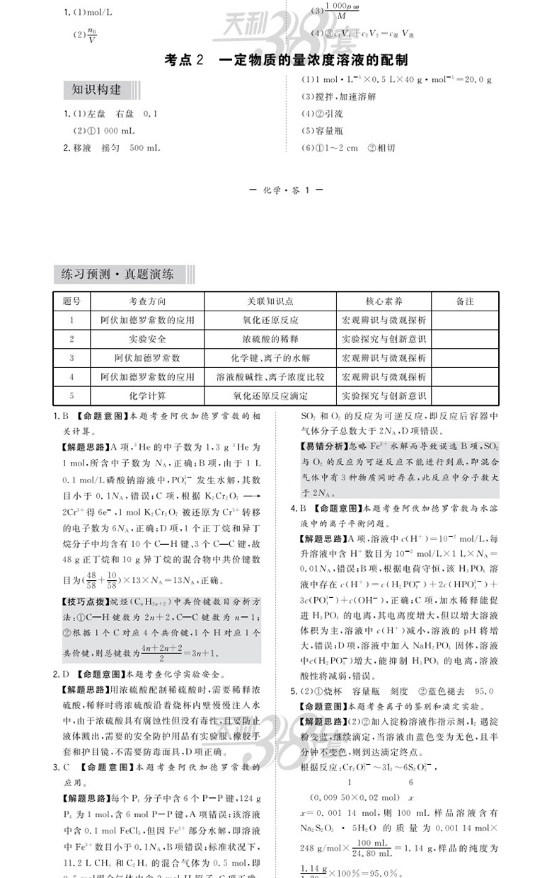 天利38套2021年高考攻略化学高考总复习化学全国卷通用高考化学一二轮总复习资料高三高考化学考点知识点备考练习题复习资料教辅书