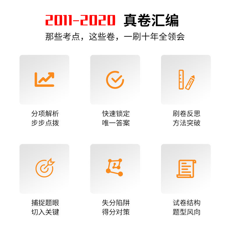2021年高考必刷卷十年真题理数理科数学2011至2020年理数全国卷历年真题高考10年真题高考真题试卷汇编新课标理数高考历年必刷真题