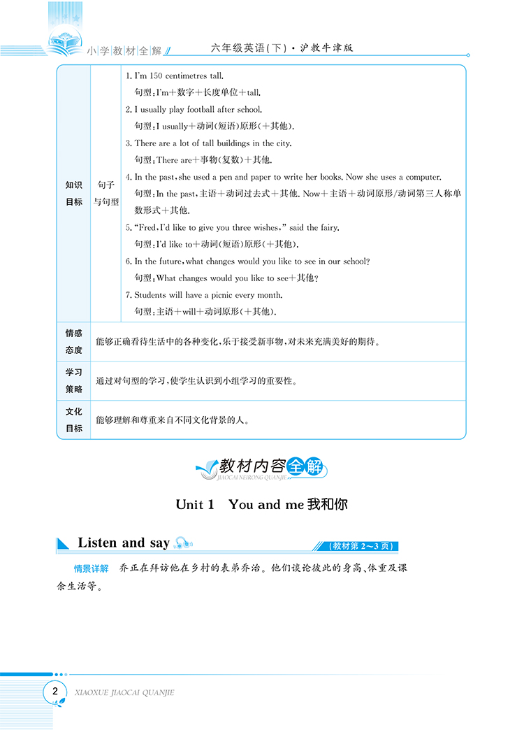 小学教材全解｜六年级下册英语（沪教牛津版）三年级起点2021年春同步解读解析配套科普版6年级小学六年级教材使用