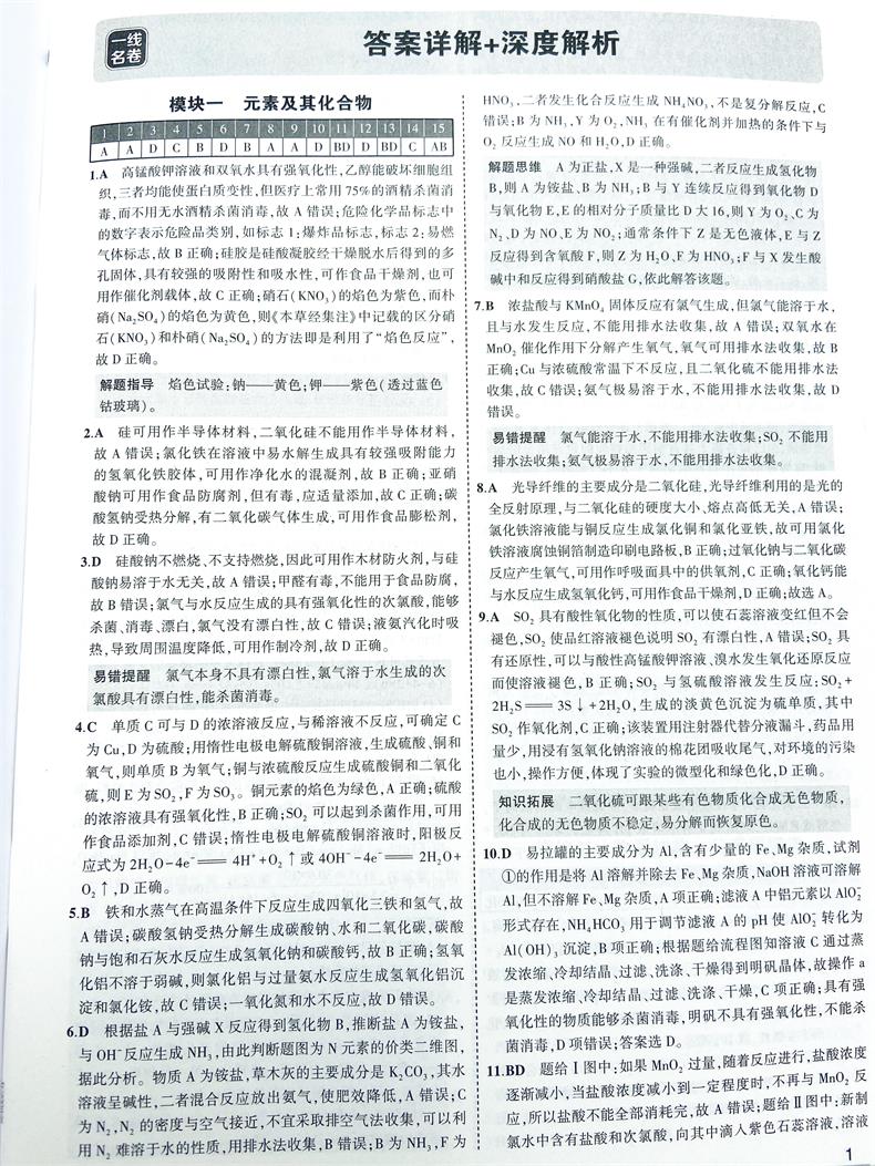 2021版山东新高考高考模拟试题汇编化学一线名卷模拟卷高考模拟试题化学山东专版高考试题精选高考试卷专项练习考前模拟卷曲一线