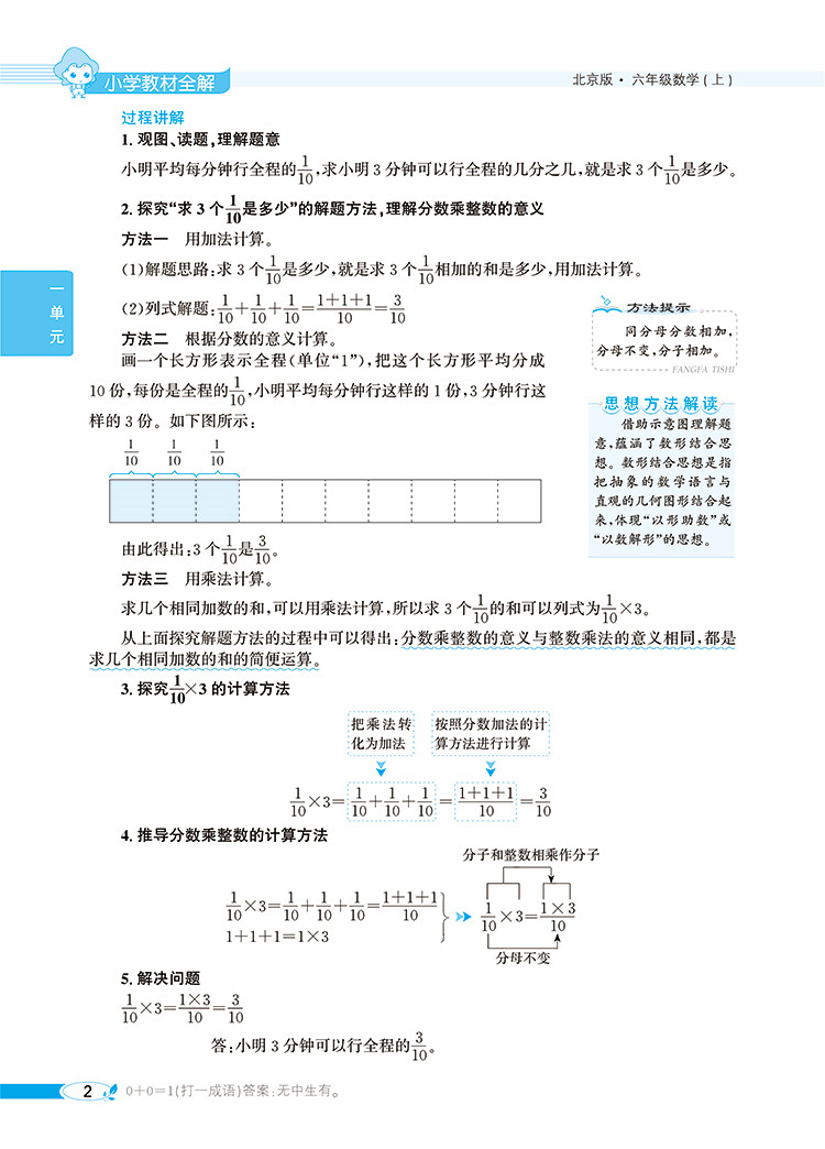小学教材全解6六年级数学上北京版北京课改专用2020秋用
