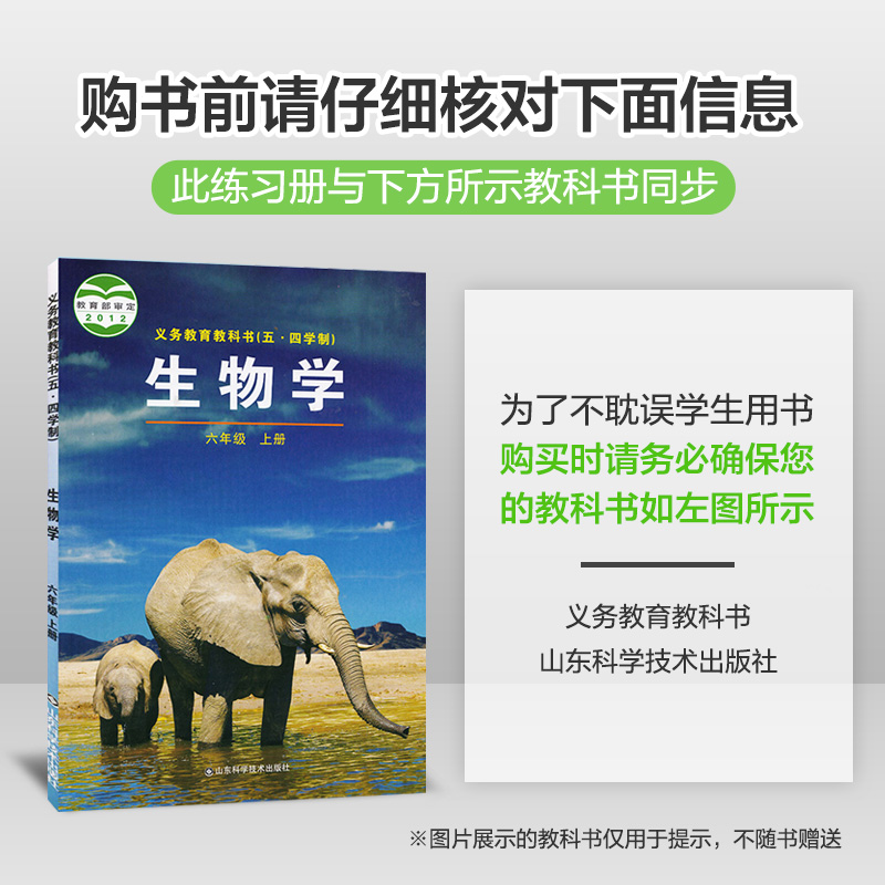 五四制2021版5年中考3年模拟六年级上生物鲁科版LK 五年中考三年模拟6年级生物 初一生物五三初中练习题五四制曲一线初中生物