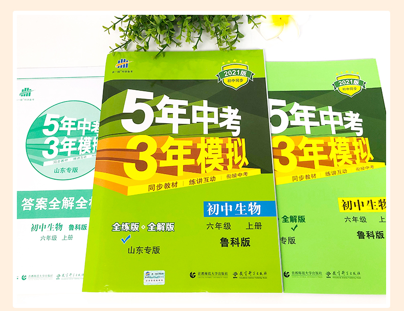 五四制2021版5年中考3年模拟六年级上生物鲁科版LK 五年中考三年模拟6年级生物 初一生物五三初中练习题五四制曲一线初中生物