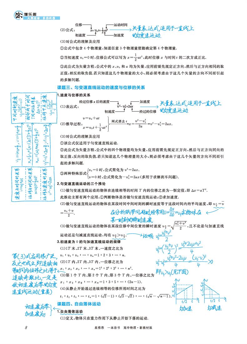 2021版一本涂书高中物理新高考新教材新高考版 高一高二高三高中辅导教辅书 高中物理学霸笔记状元手写笔记 高考一轮二轮复习资料