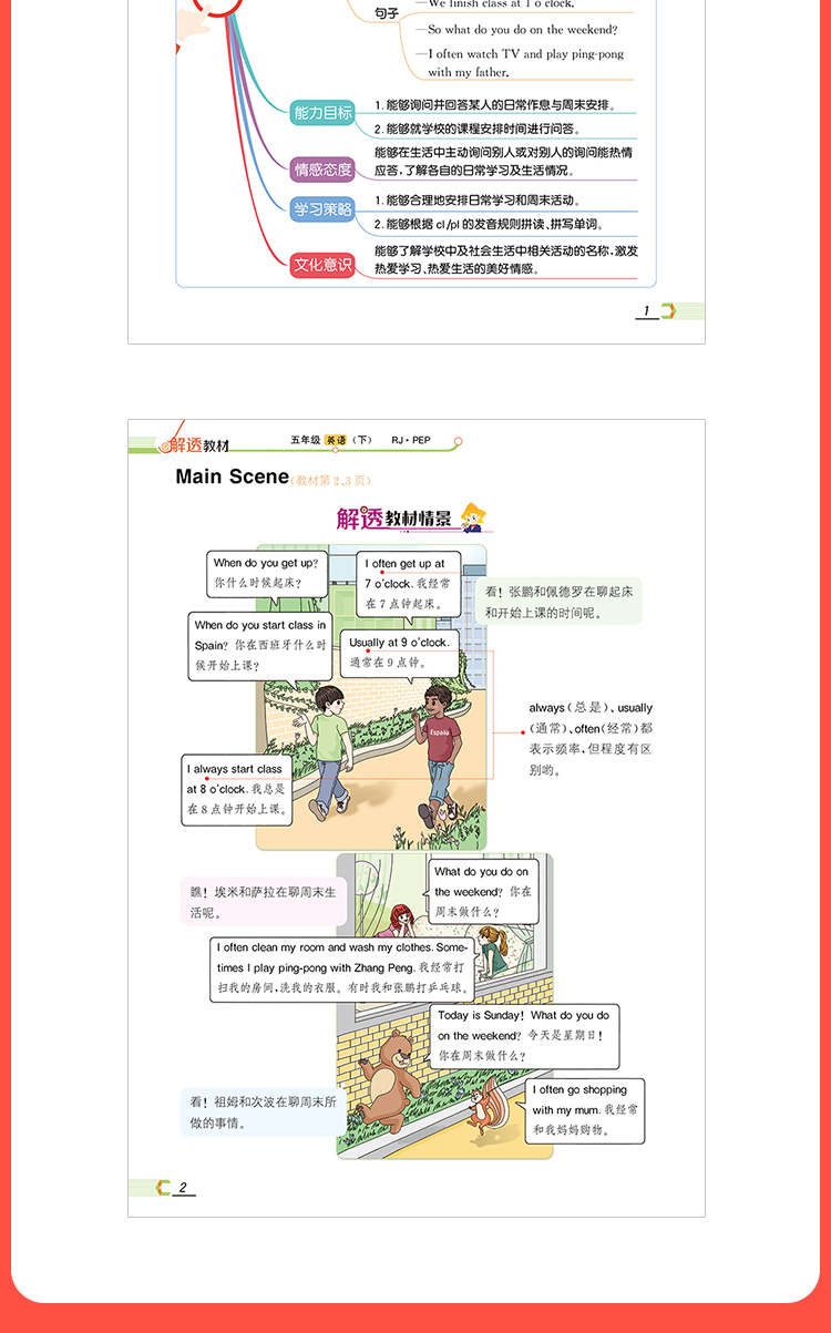 小学解透教材｜五年级下册英语（人教版pep）2021年春RJpep版同步教材解读解析课本原文解析