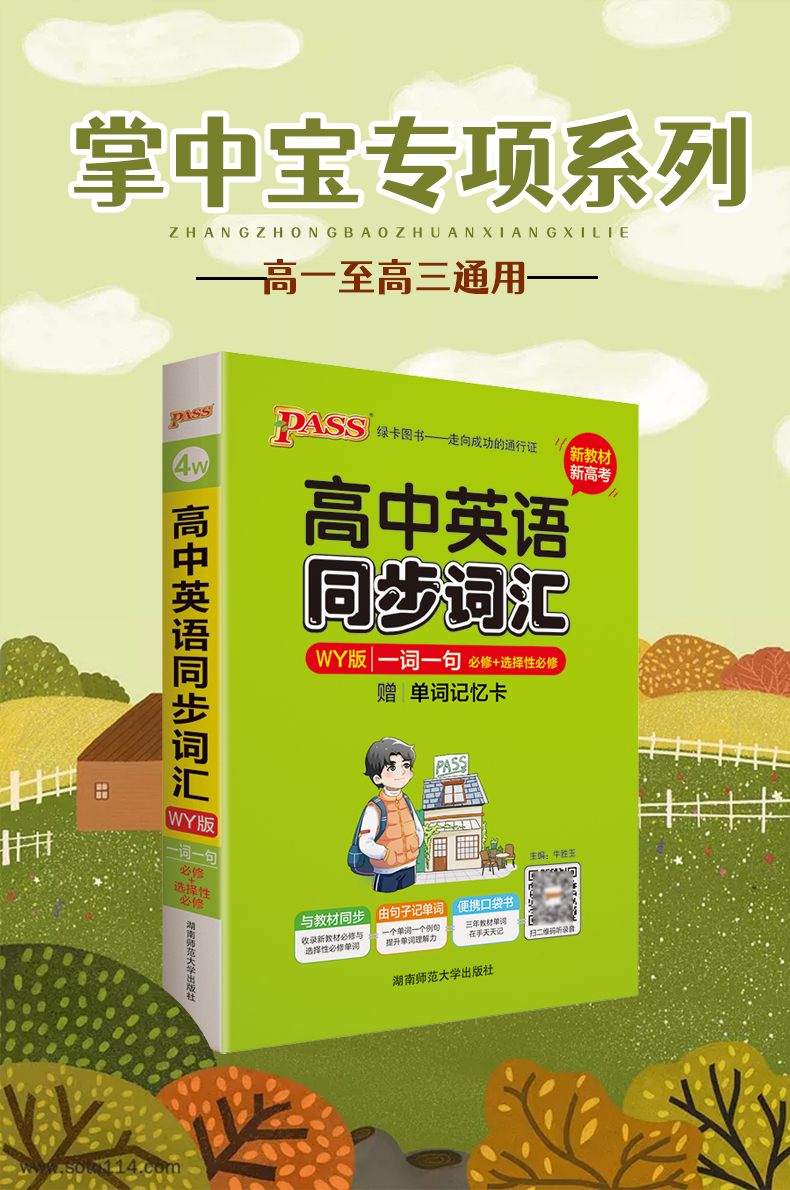 pass绿卡图书掌中宝高中英语同步词汇一词一句WY版外研版高一高二高三高考高中英语词汇高考英语同步词汇