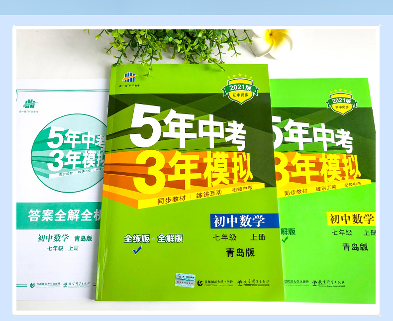 曲一线2021版5年中考3年模拟初中数学七年级上册QD青岛版 53初中同步练习五年中考三年模拟五三7七年级数学书初一数学同步练习册