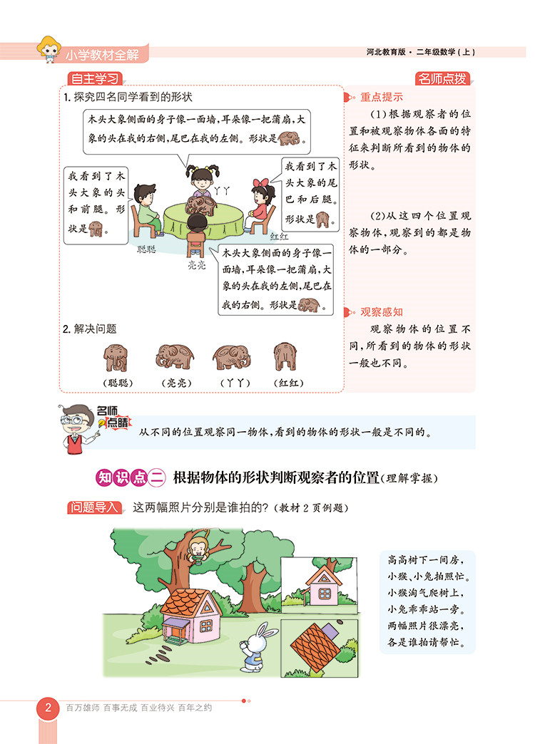 小学教材全解2年级二年级数学上冀教版河北教育版2020秋用