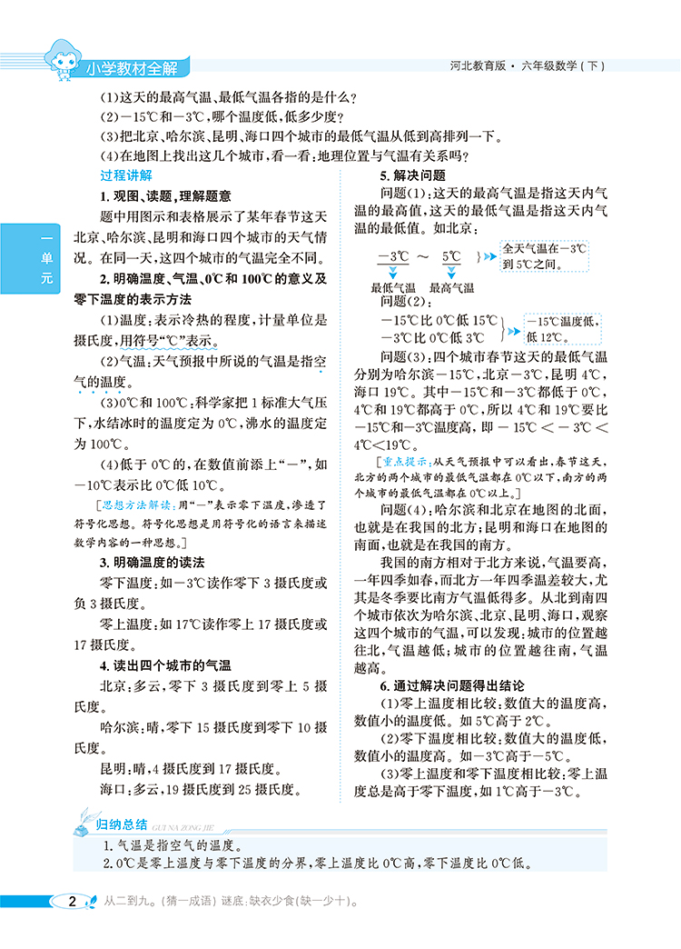 小学教材全解｜六年级下册数学（冀教版）2021年春季新版同步解读解析配套冀教版6年级小学六年级教材使用