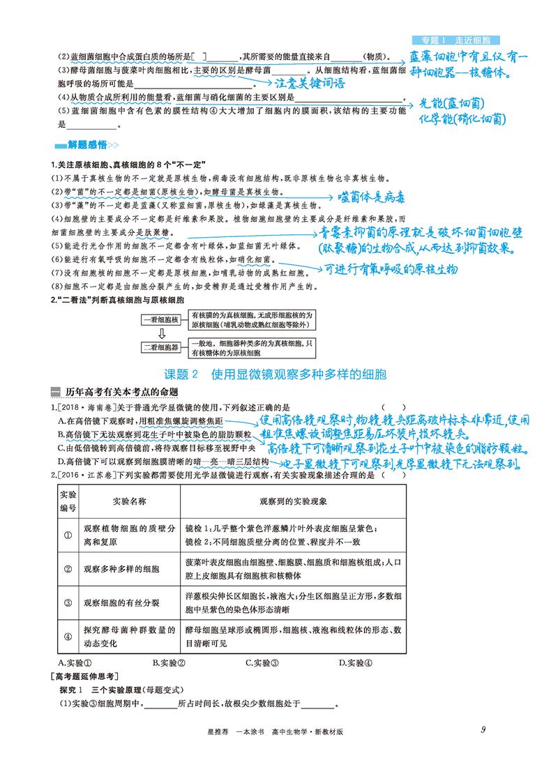 2021版一本涂书高中生物新高考新教材新高考版 高一高二高三高中辅导教辅书 高中生物学霸笔记状元手写笔记 高考一轮二轮复习资料