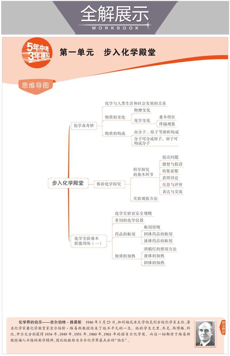 2021版5年中考3年模拟九年级上化学鲁教版LJ初中化学 初三课本同步五年中考三年模拟9年级化同步练习题练习册曲一线五三中考