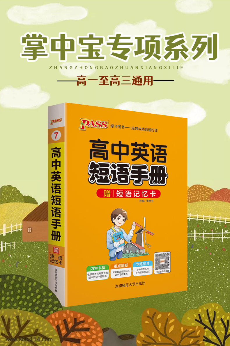 掌中宝pass绿卡图书高中英语短语手册64k高中英语小册子口袋书高一