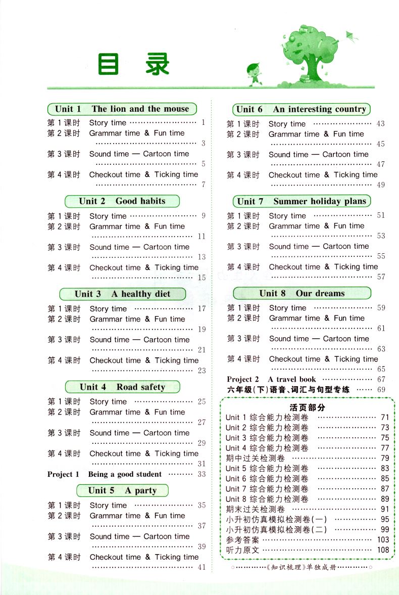 2021版阳光同学课时优化作业英语六年级6年级下册译林版YL 小学六年级英语课时练习 英语同步课堂练习册小学英语知识梳理赠一
