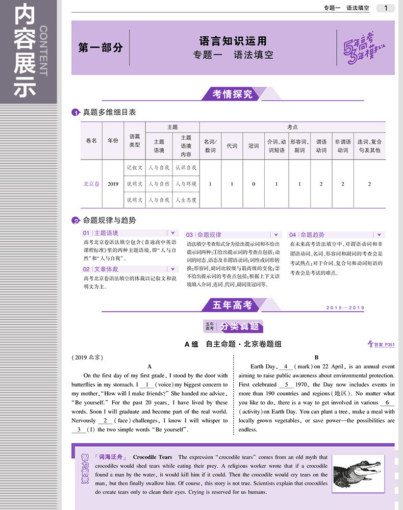 官方正版授权 2020版 5年高考3年模拟 B版 高考英语 北京专用 专项测试 含答案解析 高中复习用书 五三 曲一线备考辅导练习