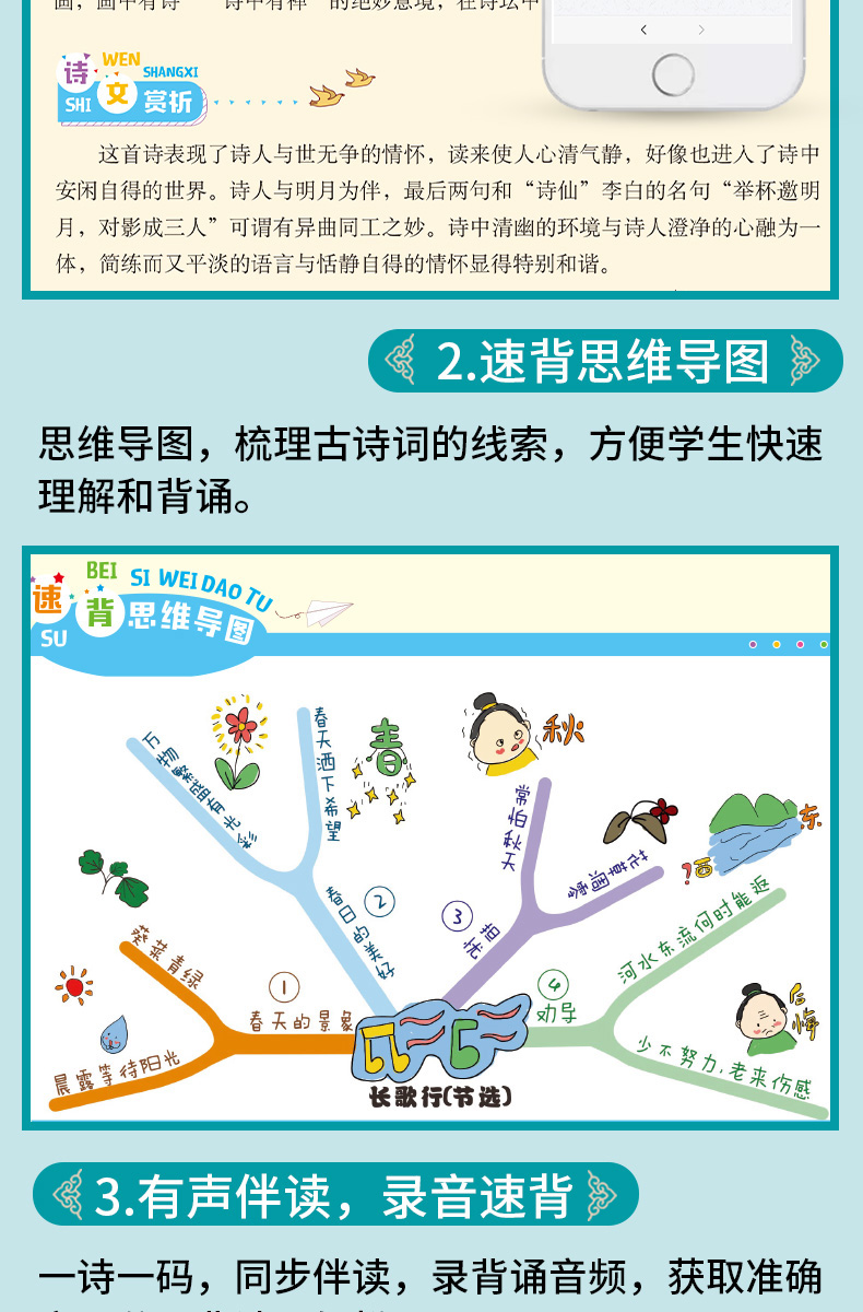 小学生必背古诗词75+80首+必背文言文（共2本)