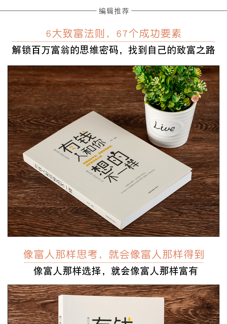 【掌柜推荐5册】你与富人之间差距不只是钱+有钱人和你想的不一样+财富自由用钱赚钱你的时间 创业书籍商业经济学成功励志书籍0406