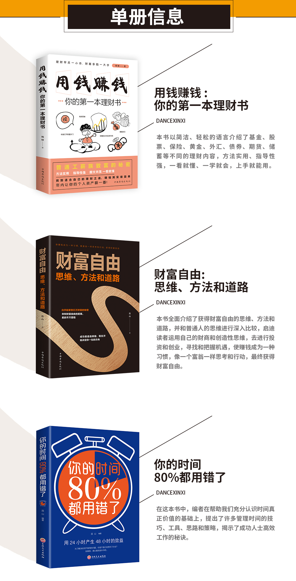 【掌柜推荐5册】你与富人之间差距不只是钱+有钱人和你想的不一样+财富自由用钱赚钱你的时间 创业书籍商业经济学成功励志书籍0406
