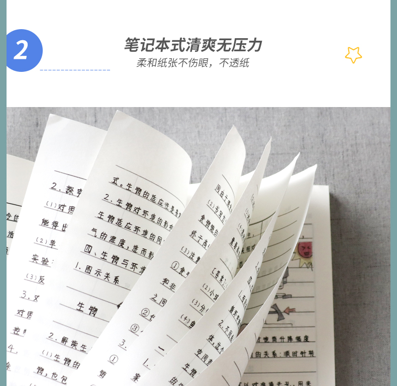 王一川 2019版初中学霸笔记 初中生物学初一初二初三 七八九年级辅导书中学提分笔记 中考复习资料 状元手写笔记生物学