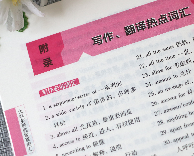 【天一小清新】大学英语四级真词汇cet4考试 四级英语词汇单词书新大纲英语四级考试新版词汇四级考试 英语四级词汇手册 小本