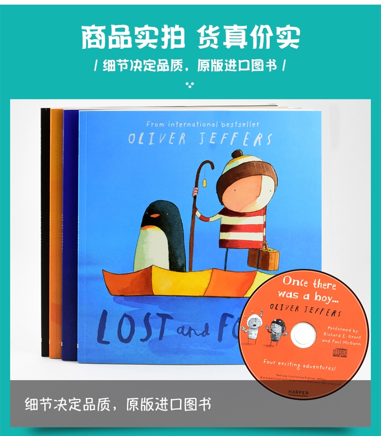 Oliver Jeffers 智慧小孩 亲子绘本4本 英文原版绘本 英文原版 幼儿英语阅读进阶 英语早教启蒙 英语启蒙绘本 w0823