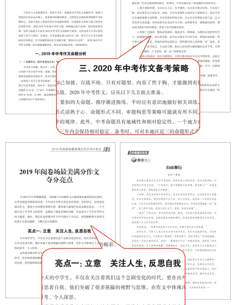 语文报教师重磅推荐 2019-2020年度 全优佳 中考满分作文 大揭秘考卷真题冲刺高考直击考点 内蒙古出版集团远方出版社