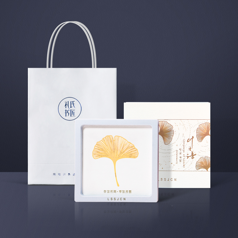 礼氏书匠叶脉书签银杏叶金属书签古典中国风礼物书签学生用创意简约