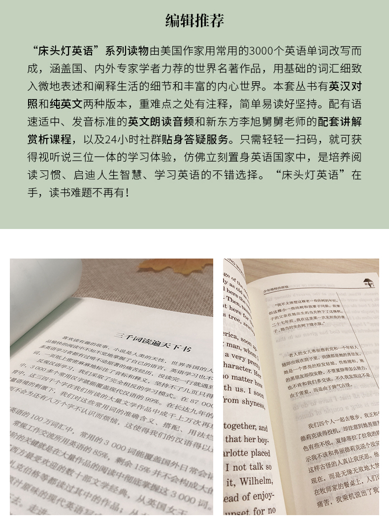 正版含音频床头灯系列英语读本3000词读物 永别了，武器 欧内斯特·海明威英汉对照外国文学小说作品选高中生课外阅读书籍云图