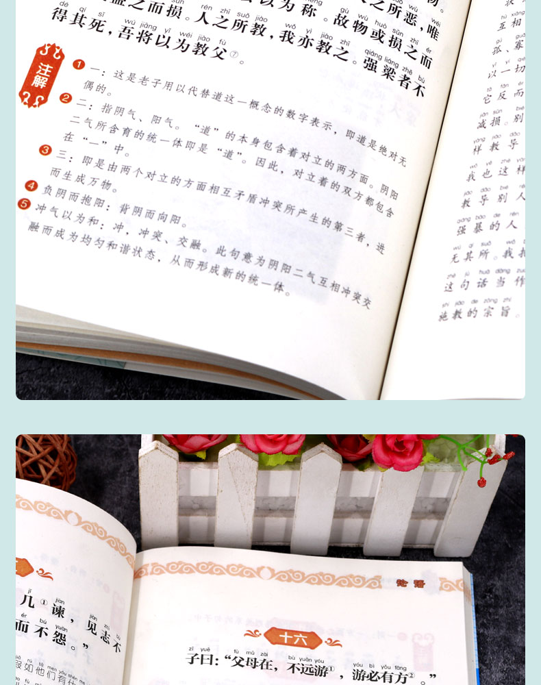 【全6册】老子道德经+论语+庄子+孟子+大学中庸+诗经 有声伴读儿童彩绘注音版四书五经小学生课外阅读书籍幼儿启蒙文学国学经典书