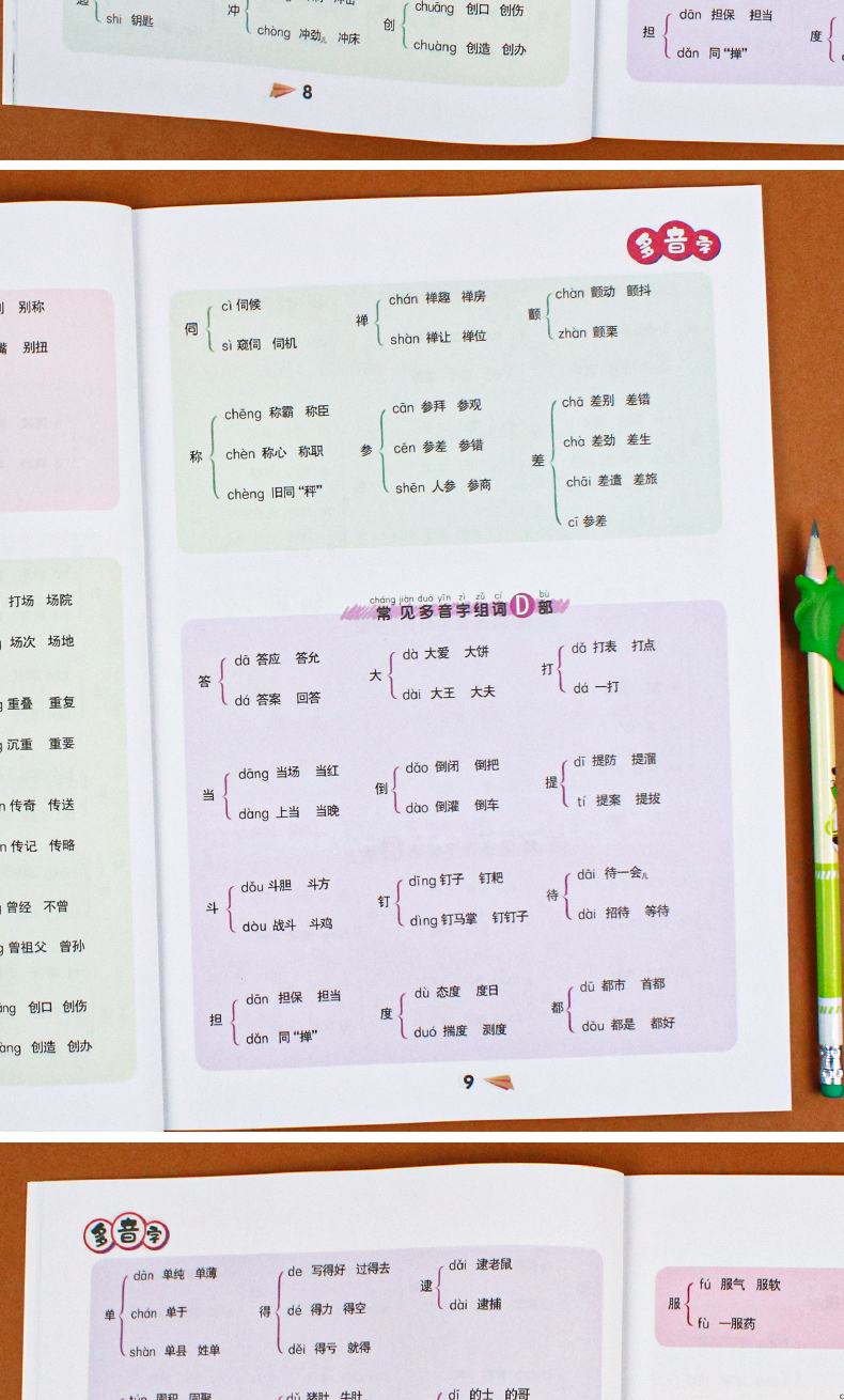 小学生1-6年级多音字大全多音字组词语知识点专项训练2020新版一二三四五六年级词语积累多音字训练大全人教版语文专项同步练习本