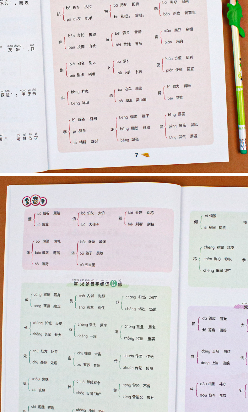 小学生1-6年级多音字大全多音字组词语知识点专项训练2020新版一二三四五六年级词语积累多音字训练大全人教版语文专项同步练习本