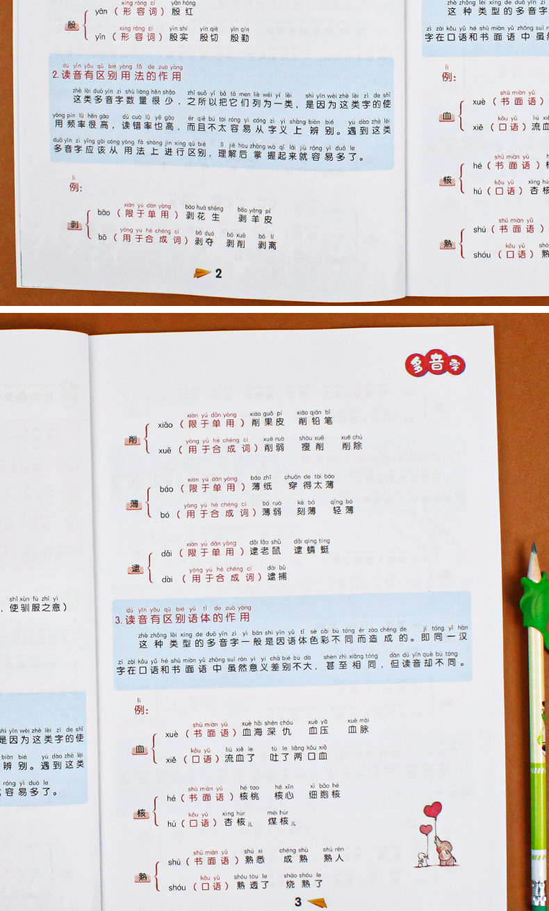 小学生1-6年级多音字大全多音字组词语知识点专项训练2020新版一二三四五六年级词语积累多音字训练大全人教版语文专项同步练习本