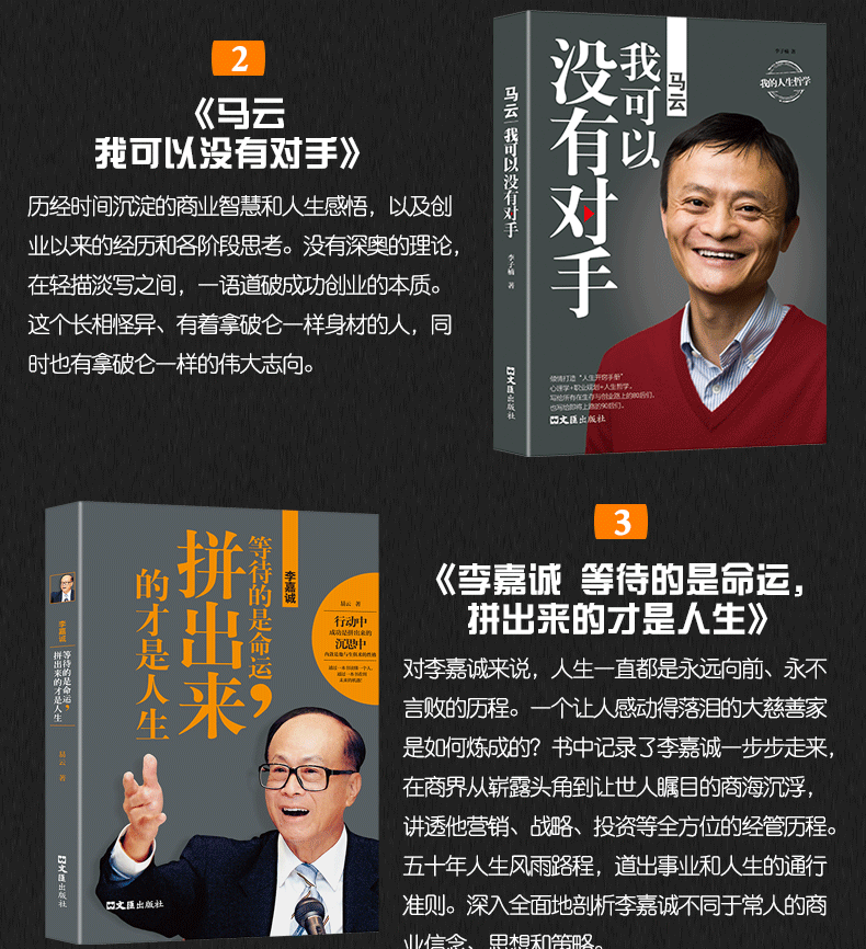 全6册 马云马化腾俞敏洪王石李嘉诚冯仑创业演讲商业创业企业家管理成功说话口才励志商界风云人物大佬自传传记传奇故事书籍*销书