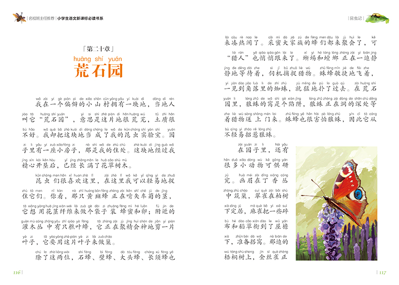 昆虫记彩图注音版小学生一二年级课外阅读书籍儿童读物 7-10岁名校班主任推荐小学生语文新课标书系bw