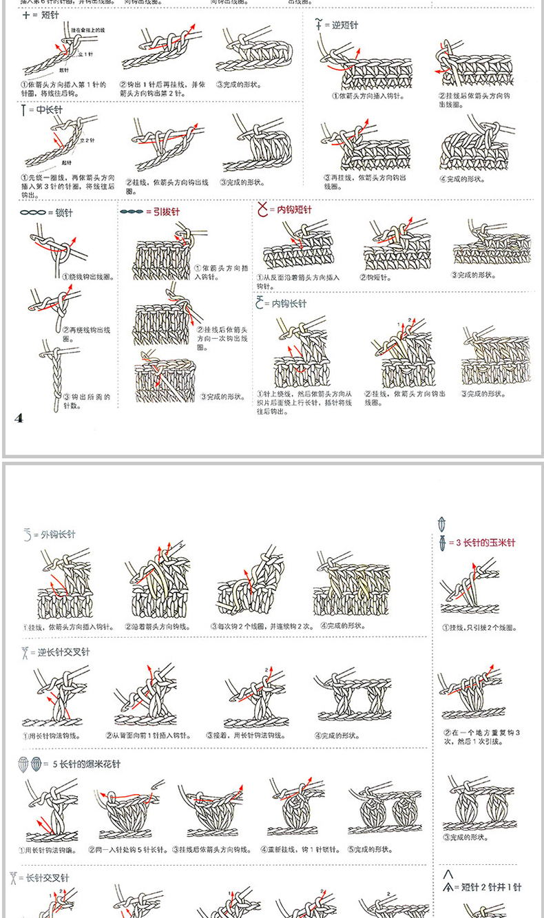 鉤編入門書立體鉤織花樣圖案款式大全書籍 基礎針法 蕾絲花片鉤針編織