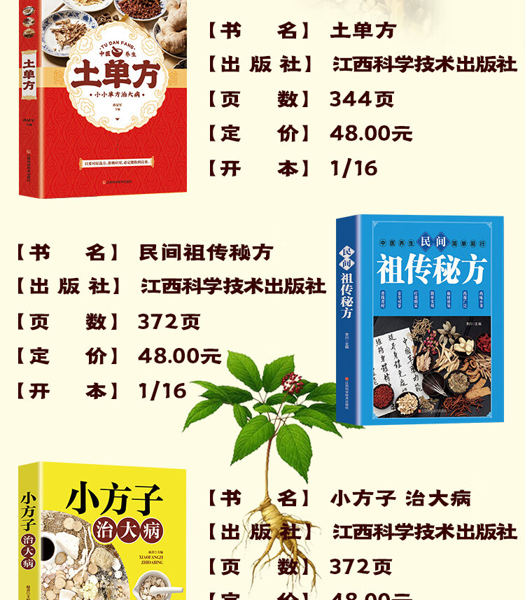 中国民间秘方大全（全4册）百病食疗大全+土单方+民间祖传秘方+小方子治大病