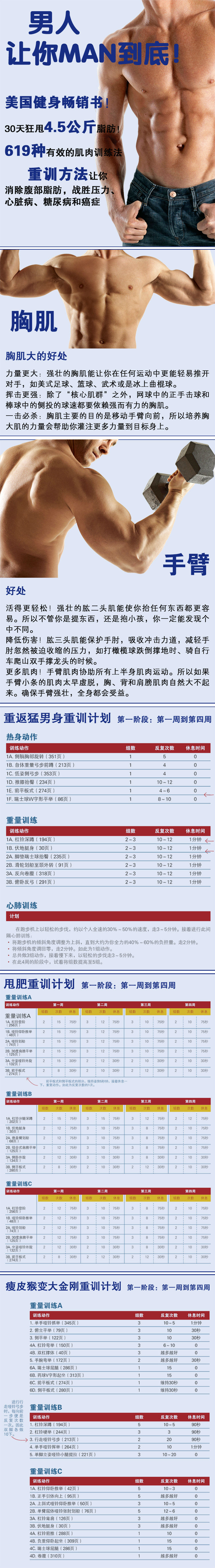 四周练出一身肌肉：619种绝对有效的练肌肉方法 [美] 亚当·坎贝尔（Adam Campbell） 著，章晋唯 译 浙江科学技术出版社